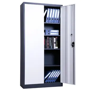 Desain Modern putih 2 pintu kabinet arsip rumah kabin lemari pakaian penyimpanan logam lemari baju dengan harga murah
