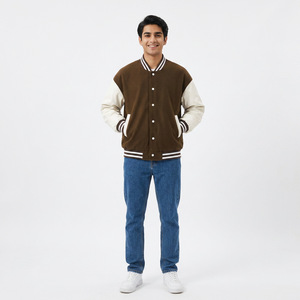 Custom Winter Wool <b>Jacket</b> Stand Collar Chenille Embroidery <b>Patch</b> College Baseball Varsity CollegeBaseballjacket for men - Product Image 1