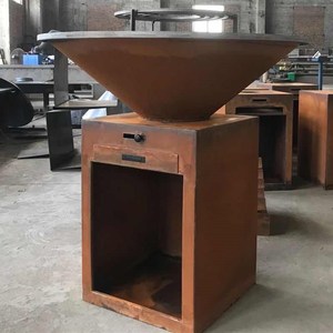 Wood &amp; Charcoal Fired Barbecue / <strong>BBQ</strong> / <strong>Plancha</strong> / Grill in Corten Steel - Product Image 3