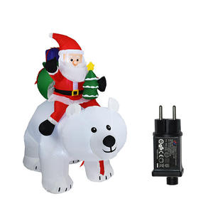 Sistema de Compras Dropship: Oso Polar Inflable de Navidad con Papá Noel Montado, Oso Vibrador para Decoración de Ambiente Festivo - Product Image 1