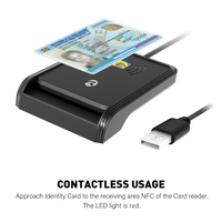ZOWEETEK Dual RFID/NFC Smart USB Chip lector de tarjetas escritor personalizado ATM CAC ID IC SIS lector de tarjetas de crédito para dispositivos inteligentes
