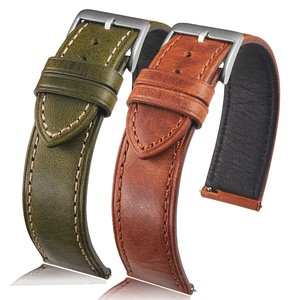 <span class=keywords><strong>Bracelet</strong></span> de montre en cuir de vachette italien haut de gamme pour Samsung Galaxy Watch 8 <span class=keywords><strong>HUAWEI</strong></span> GT6 22mm Vintage Bracelets à dégagement rapide - Product Image 1