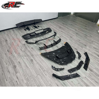 Pour Corvette C8 : Kit carrosserie en fibre de carbone style ZR1 (comprend un capot, une lèvre avant, un diffuseur arrière et un aileron arrière).