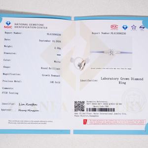 Anillos de Diamantes Cultivados en Laboratorio con Corte Redondo IGI de 2 Quilates, Oro Sólido de 14 Quilates, Anillos de Compromiso Clásicos con Diamantes de Laboratorio para Mujer - Product Image 6