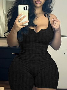 <span class=keywords><strong>Tuta</strong></span> Intera Aderente da Donna, Jumpsuit Corto <span class=keywords><strong>a</strong></span> <span class=keywords><strong>Costine</strong></span>, Abbigliamento Femminile - Product Image 3