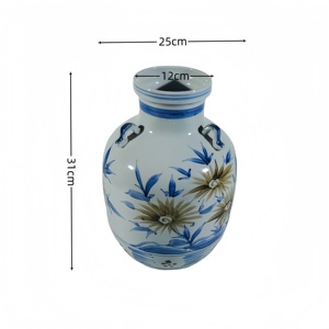 Jarrón de Porcelana Chino Antiguo Hecho a Mano, Ecológico, <span class=keywords><strong>con</strong></span> Boca en Forma de Girasol, <span class=keywords><strong>con</strong></span> Diseño de Aves y Flores, para Decoración del Hogar - Product Image 6