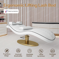 Madamcenter Lit de soin pour cils incurvé, Camillas Para Pestañas, Table esthétique pour cils, Fauteuil inclinable pour cils, Table de soin pour lashiste
