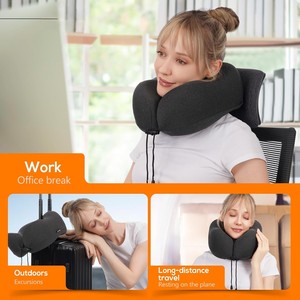 <span class=keywords><strong>Oreiller</strong></span> de voyage pour le cou 100% mousse à mémoire de forme pure, <span class=keywords><strong>oreiller</strong></span> de voyage pour avion, sommeil en vol, housse respirante lavable en machine - Product Image 5