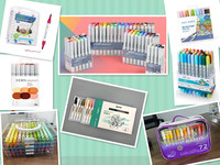 Ensemble de 60 marqueurs d'art pour enfants et adultes, à double pointe, à base d'eau, sans acide, non effaçables, avec des pointes fines et des pointes à points