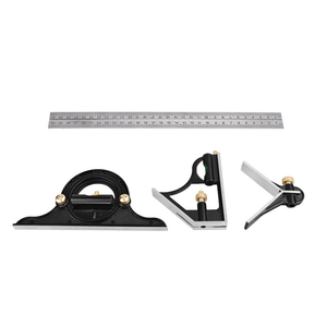 <span class=keywords><strong>Regla</strong></span> de ángulo combinada multifunción de acero inoxidable <span class=keywords><strong>para</strong></span> carpintería, con transportador de ángulos y buscador de centro - Product Image 2