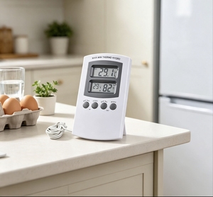 Thermomètre hygromètre numérique en plastique durable avec boutons de réinitialisation séparés pour serre et <span class=keywords><strong>cave</strong></span> à <span class=keywords><strong>vin</strong></span> - Product Image 1