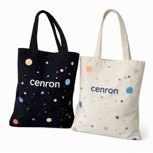 Bolsa de Mano Grande de Lona Reciclada con Cierre y Asa Larga para Mujer, Personalizable con Letras, Ideal para la Playa o Compras, Venta al Por Mayor - Product Image 2