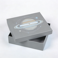 Boîte cadeau de luxe pliable avec fermeture magnétique noire, personnalisée avec le logo de l'entreprise, pour bouteille, mug, etc.