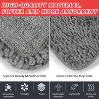 Serpillère plate pliable en microfibre, en acier inoxydable, pivotante à 360°, réutilisable, durable, couleur personnalisée, pour usage sec/humide, pour le nettoyage des sols
