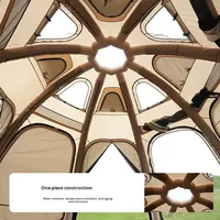 Tente Gonflable Ciel Étoilé en Polyester et Coton, Double Couche, Ventilation Optimale, Porte et Rideau, 5-6 Personnes, Quatre Saisons