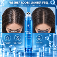 Sérum capillaire au peptide de cuivre AHK-Cu et GHK-Cu, marque privée, soin ciblé en roll-on, hydratation légère et sensation de fraîcheur 30 mL