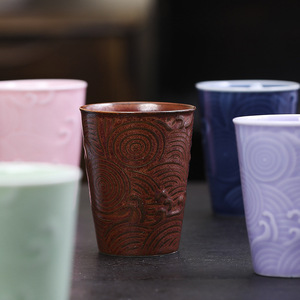 Nouvelle tasse en porcelaine de style chinois avec motif ondulé en relief pour le thé de l'après-midi, tasse en céramique pour la maison - Product Image 2