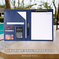 Carpeta Portafolio de Negocios Personalizada de Cuero A4 con Tarjetero y Organizador de Presentación con Logotipo