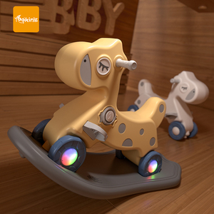 Детская лошадка-качалка <span class=keywords><strong>2</strong></span> в 1 для дошкольного возраста, 3d дышащий материал, горка, лошадка-качалка для детского сада, дома и улицы - Product Image 1