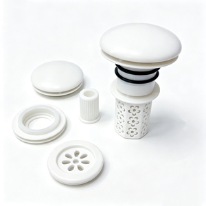 Ensemble de bouchons de vidange blancs pour lavabo, pièces de rechange pour l'assemblage du drain de lavabo de salle de bain - Product Image 1