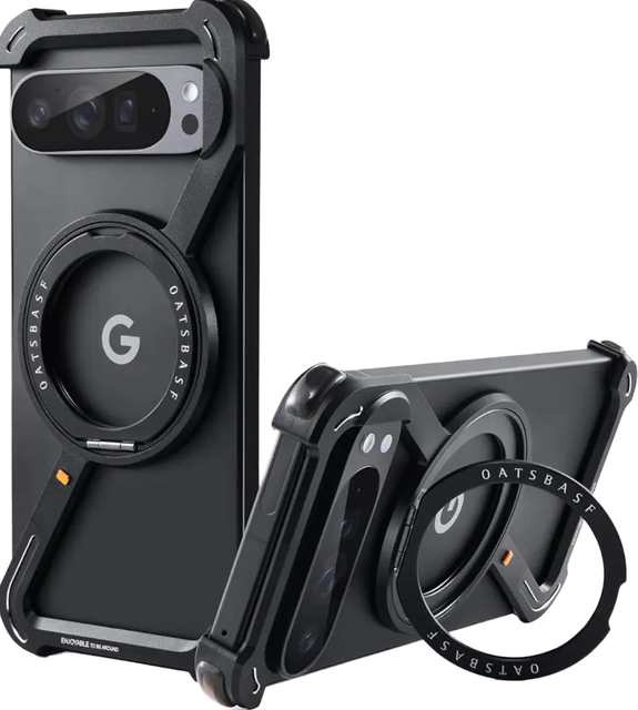Aluminum Metal Z-Shape Magnetic 360 Stand Phone Case for Google Pixel 9 Pro XL Pixel 9 Pro Pixel 9 Luxury Design Electroplate