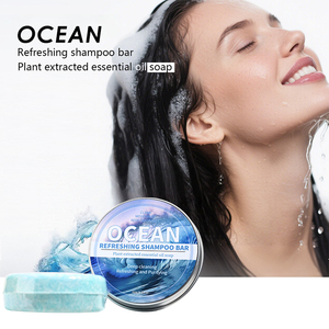 Barra de champú sólido de marca privada, jabón 100% orgánico para el cabello con aceites esenciales totalmente naturales a base de plantas, aroma a océano - Product Image 1