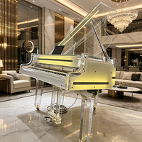 Source Factory High-End Customization Eco-Friendly Odor-Free Acrylic Crystal Grand Piano for Home Professional Training