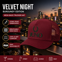Gorra Trucker Bordada Ajustable 100% Algodón con Malla Trasera, Diseño Corona de Laurel Borgoña, para Hombre y Mujer, Ideal para Noche, Calle, Verano, Aire Libre, Invierno