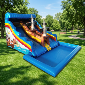 Toboggan aquatique WINSUN pour enfants, toboggan aquatique géant gonflable pour adultes, aire de jeux aquatique extérieure - Product Image 1