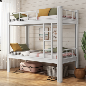 Двухъярусные кровати для студенческих общежитий, стальная железная рама, низкопрофильный минималистичный дизайн, коммерческое качество, для спальни - Product Image 1