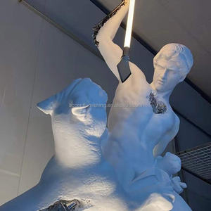 Lampada da terra a LED in piedi <span class=keywords><strong>mitologia</strong></span> spada da passeggio scultura illuminazione in fibra di vetro copertura luci elettriche del pavimento - Product Image 5