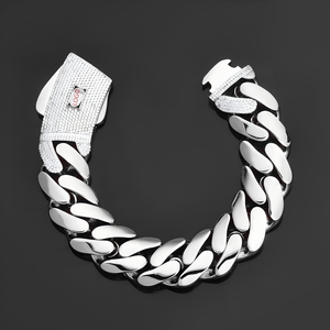 Statement Urban Streetwear Bezel Set GRA Moissanite Cuban Bracelets S925 Silver 18K Gold Plated Iced Out Curb Interlocked <b>Men</b> - Product Image 2