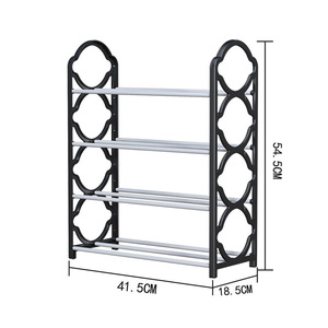 Four Tier Shoe Rack Black Rectangle Standing Type Dustproof Storage For Doorways Multi Layer Space Saving Sports Shoes Capacity - Product Image 3