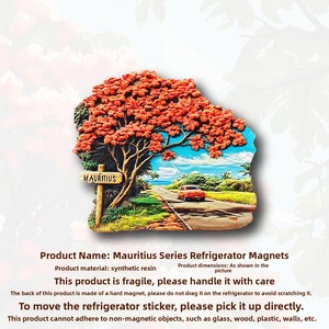 L'âme poétique d'une personne chinoise, aimants de réfrigérateur pour routes rurales de <span class=keywords><strong>Maurice</strong></span>, autocollants magnétiques 3D, souvenir de voyage, cadeau, décoration intérieure - Product Image 4