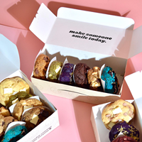 Boîte à pâtisserie pliable en carton pour biscuits et pâtisseries, avec logo personnalisé sur mesure pour biscuits sucrés.