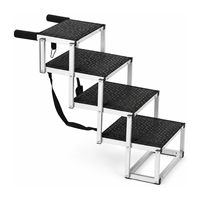 Rampe et escalier pour chien pour voiture, 4 marches, cadre métallique, marches pour animaux de compagnie pour coffre de SUV, petits chiens seniors, marches texturées, voyage, OEM ODM
