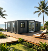 Maison modulaire en acier de haute qualité, isolée thermiquement, portable, avec structure en acier, conteneur extensible de 40 pieds