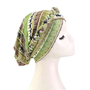 Gorro de verano elástico con estampado trenzado doble cruzado, estilo bohemio a rayas, gorro pequeño transfronterizo. - Product Image 6
