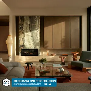 2024 Servicio de Diseño de Interiores Servicios de diseño de renderizado 3D Arquitectura Diseño CAD para casa de lujo contemporánea