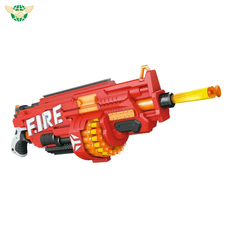 Mainan tembakan anak laki-laki, tembakan interaktif Game hadiah plastik mainan pistol peluru lembut elektronik dengan peluru lembut 40 putaran