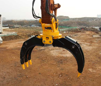 Grappin hydraulique rotatif pour bois, pierre et roche pour excavatrice de 3 à 6 tonnes