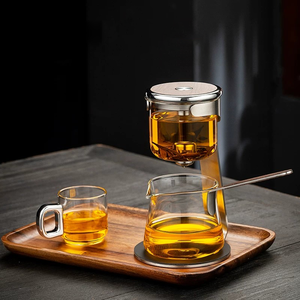 Service à thé innovant en verre à libération magnétique de l'eau, théière à séparation thé-eau à coupure instantanée, pot <span class=keywords><strong>infuseur</strong></span> à thé en gros - Product Image 2