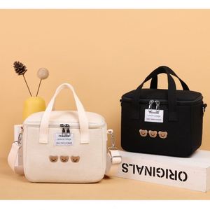 Nouvelle sacoche isotherme tendance en toile pour pique-nique, glacière, sac à déjeuner épaissi pour transporter le riz, sortie, camping - Product Image 2