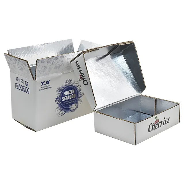 Custom Thermal Insulated Meat Frozen Food Packing Cardboard Box for Cold Chain Transportation Cooler Bags Cake Box Recyclable