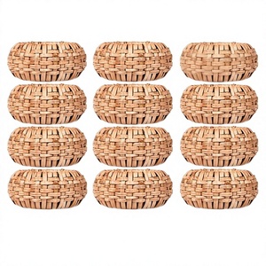 Anneaux de serviette de mariage classiques en perles de verre carrées à pointes colorées, faits à la main, écologiques, pour décoration - Product Image 3