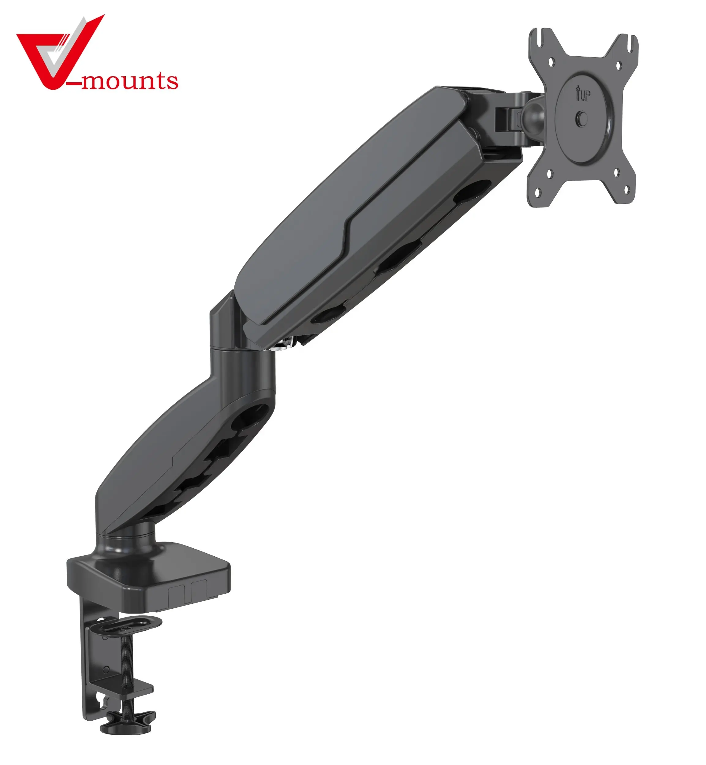 V-mounts ErgoFusion Gas a molla regolabile in altezza braccio Monitor Home Office supporto da scrivania con Design di instradamento cavo esterno