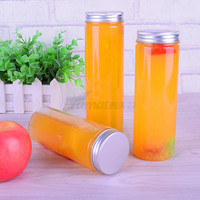 Bouteille rectangulaire transparente en PET pour Bubble Tea, jus, soda, boissons gazeuses, lait, thé, boissons, bouteilles, pots et canettes en plastique