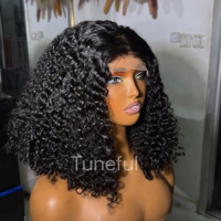 Perruque de Cheveux Vierge Vietnamiens avec Fermeture en Dentelle HD, Perruque Bouclée Pixie, Perruques en Cheveux Humains avec Dentelle Frontale Glueless, Fournisseurs de Perruques Frontales Entièrement en Dentelle HD