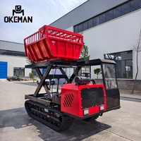 OKEMAN Nouveau Design Dumper sur Chenilles Diesel Euro 5 à Conduite à Gauche 5 Tonnes Renforcé pour la Montée en Pente, Utilisation Agricole/Construction, Moteur Huichai