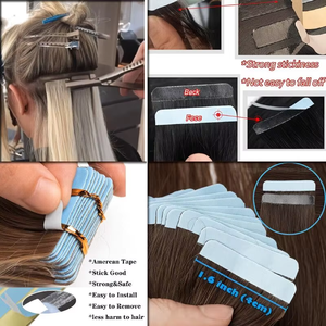 Extensions de cheveux à bandes adhésives 100% Remy les plus vendues, cheveux russes de haute qualité, bandes adhésives invisibles teintes avec garantie de qualité - Product Image 4